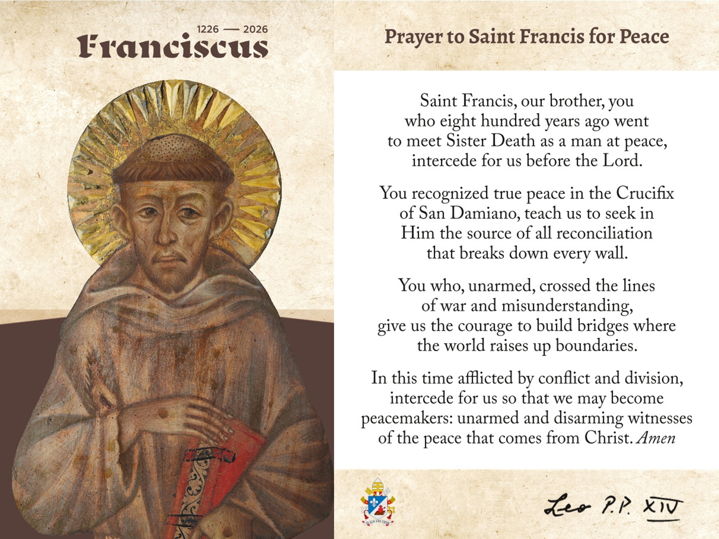 Prayer to St Francis for peace_EN Prayer to St Francis for peace_EN